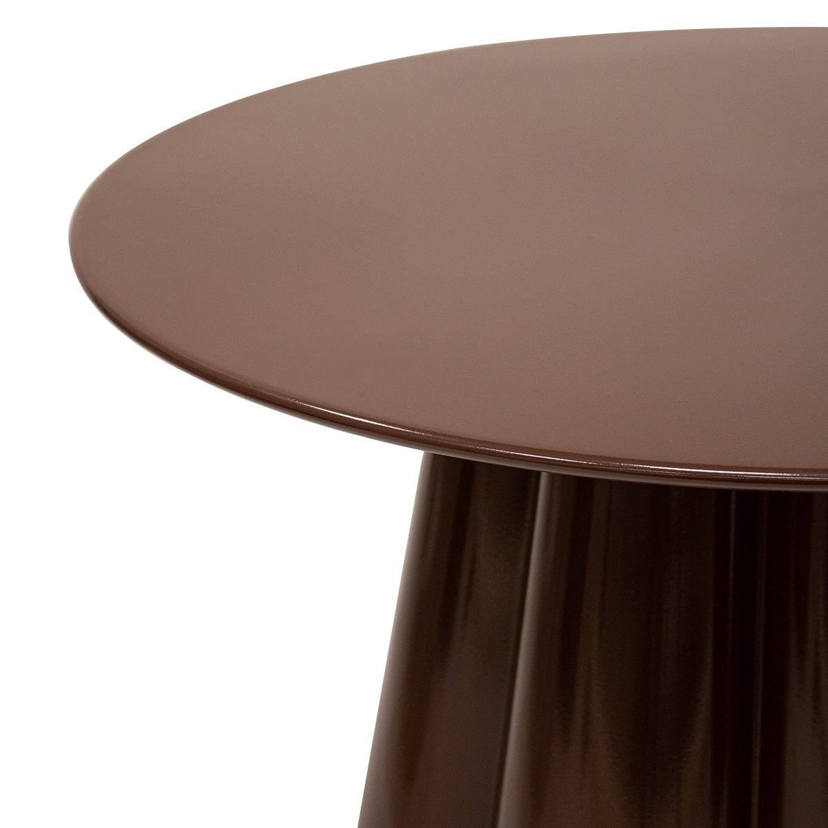 Beistelltisch – Skulpturales Blumendesign, Glänzende Oberfläche, Braun Ton, L - Ida | Kick Collection