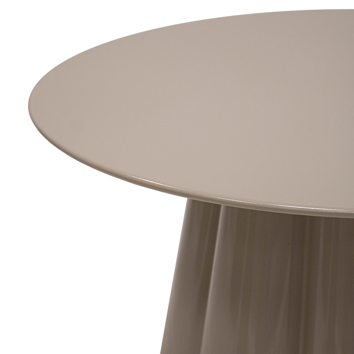 Beistelltisch – Skulpturales Blumendesign, Glänzende Oberfläche, Beige Ton, L - Ida | Kick Collection