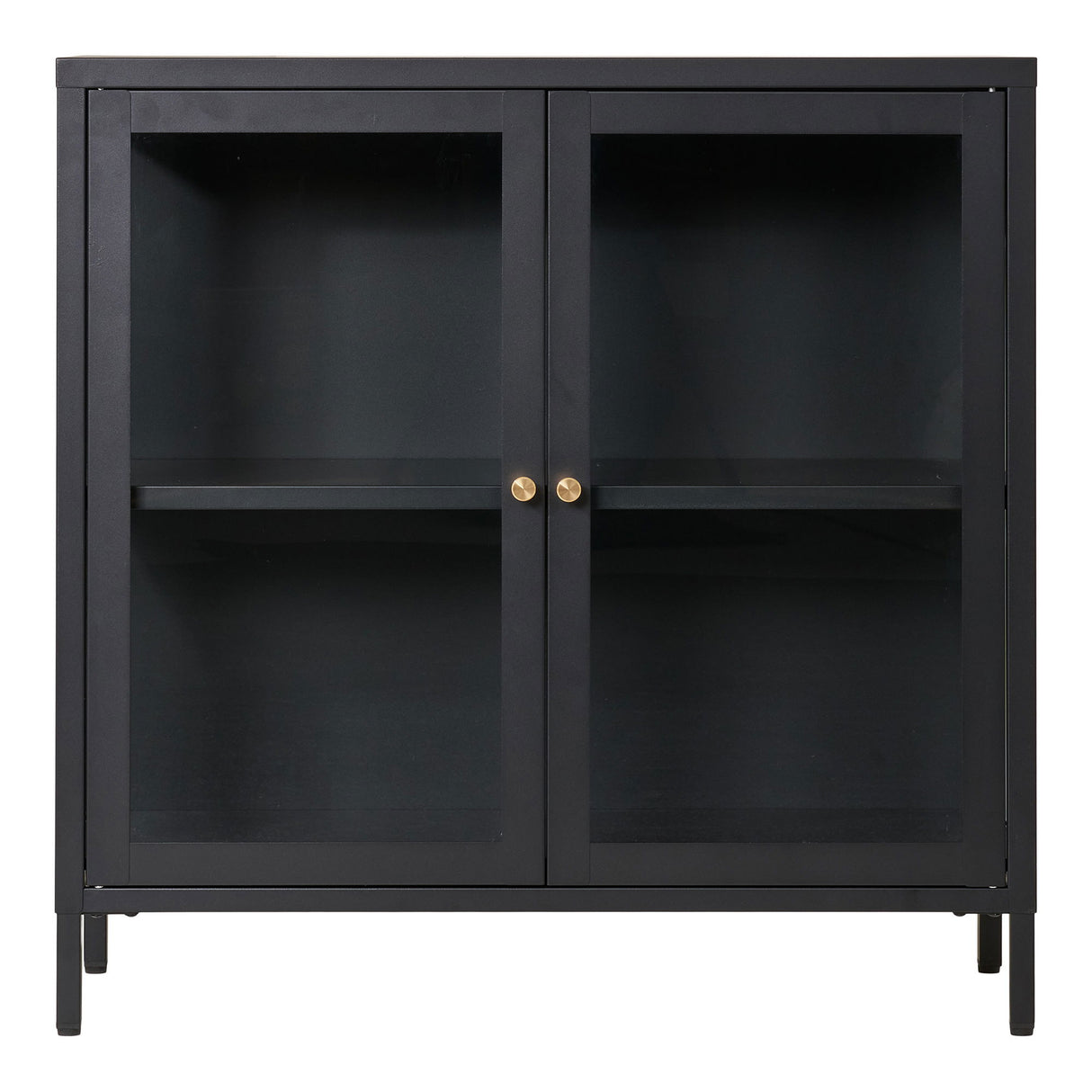 Display Cabinet – Two Glass Doors, Black Metal, Modern Design – Dalby | House Nordic