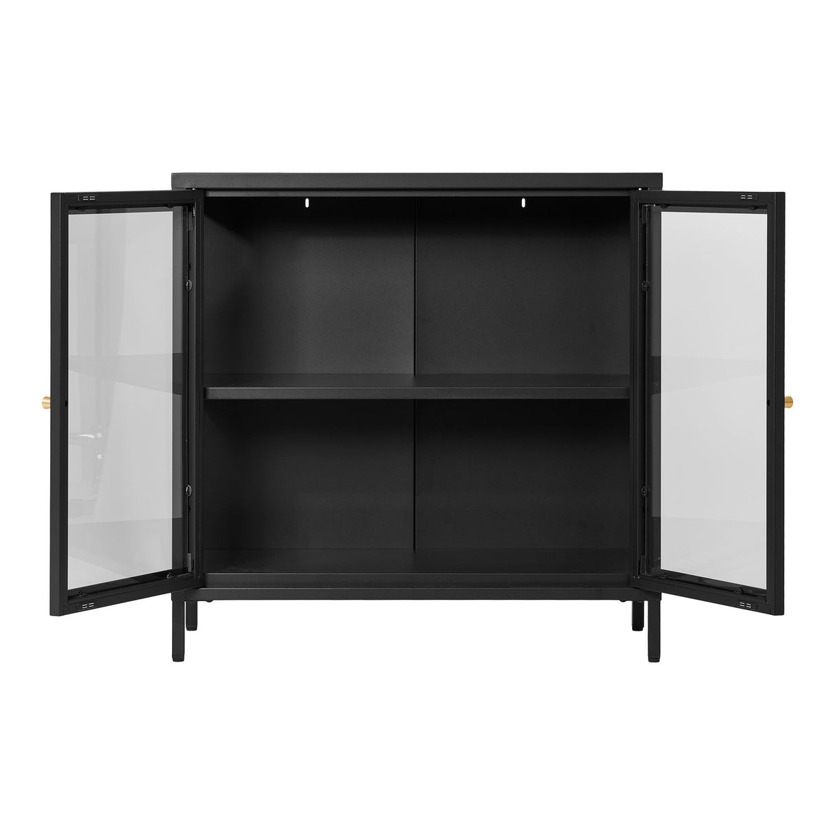 Display Cabinet – Two Glass Doors, Black Metal, Modern Design – Dalby | House Nordic