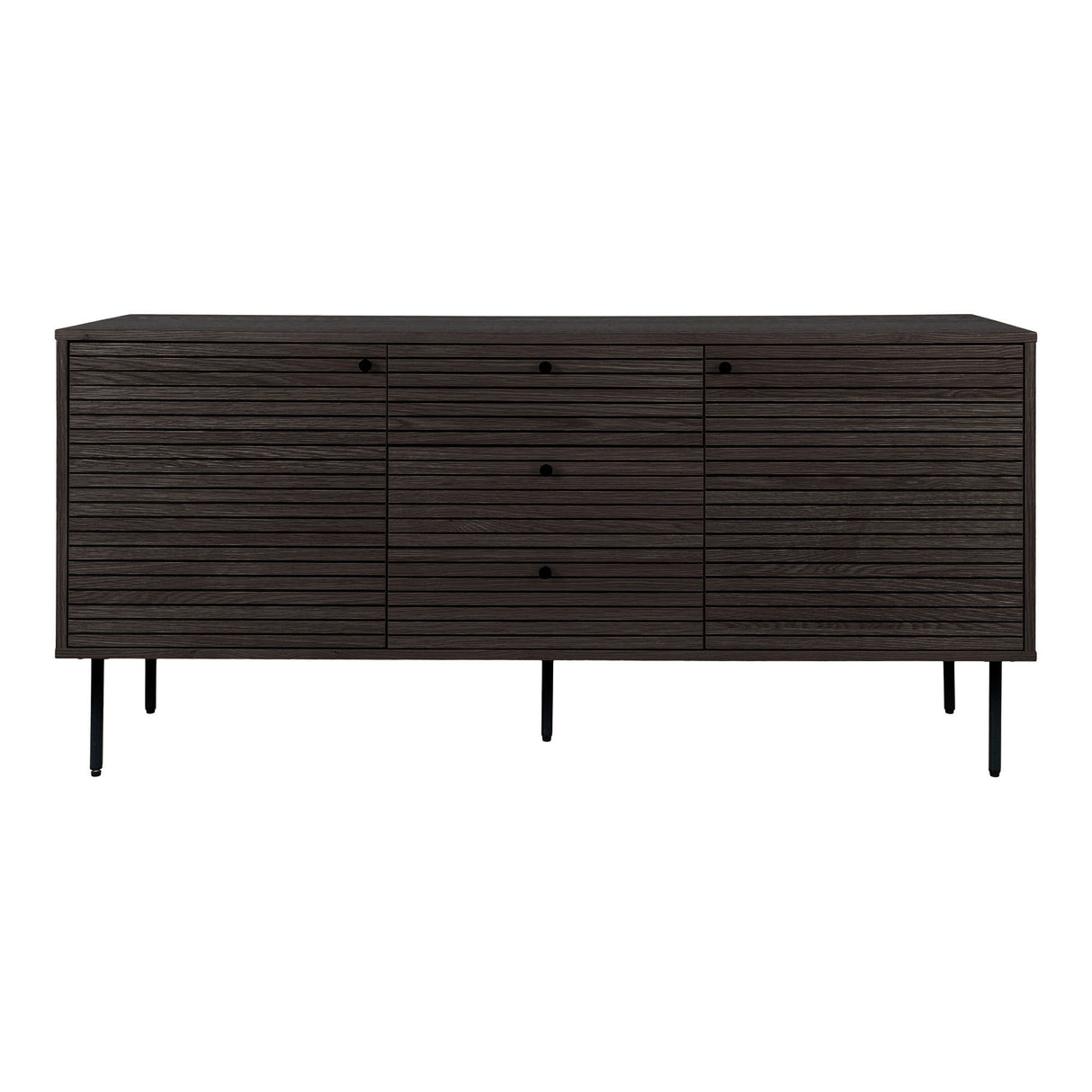 Sideboard – Smoked Oak Veneer Metal, Three Drawers, Two Doors, Ample Storage – Kyoto | House Nordic