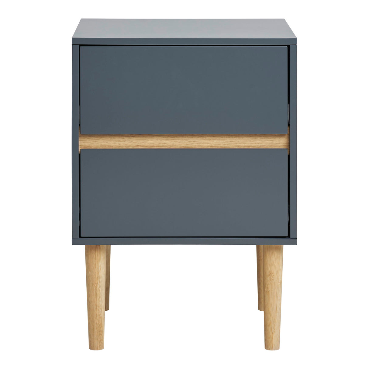 Side Table – Lacquered Wood, Two Drawers, Dark Grey Design – Bisley | House Nordic