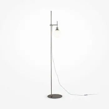Floor Lamp Nickel Metal Frame, Frosted Glass, Modern Look - Erich | Maytoni