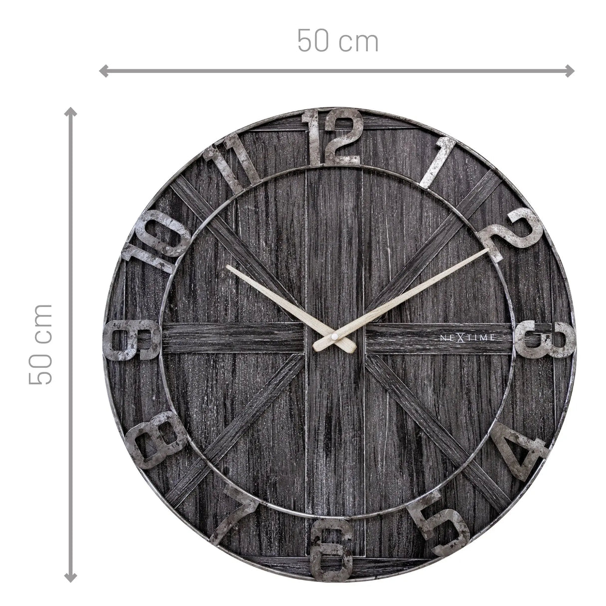 Wanduhr – Lautloses Uhrwerk, Holzdesign, Metallziffern - York | NeXtime