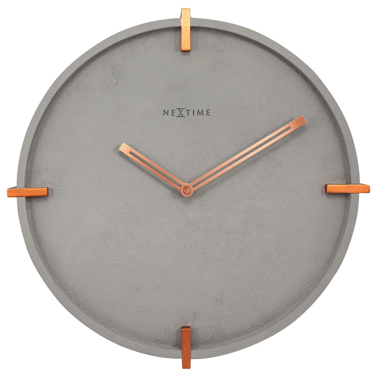 Wanduhr – Betonoptik, Kupferdetails, Stilles Werk - Mohawk Wand | NeXtime