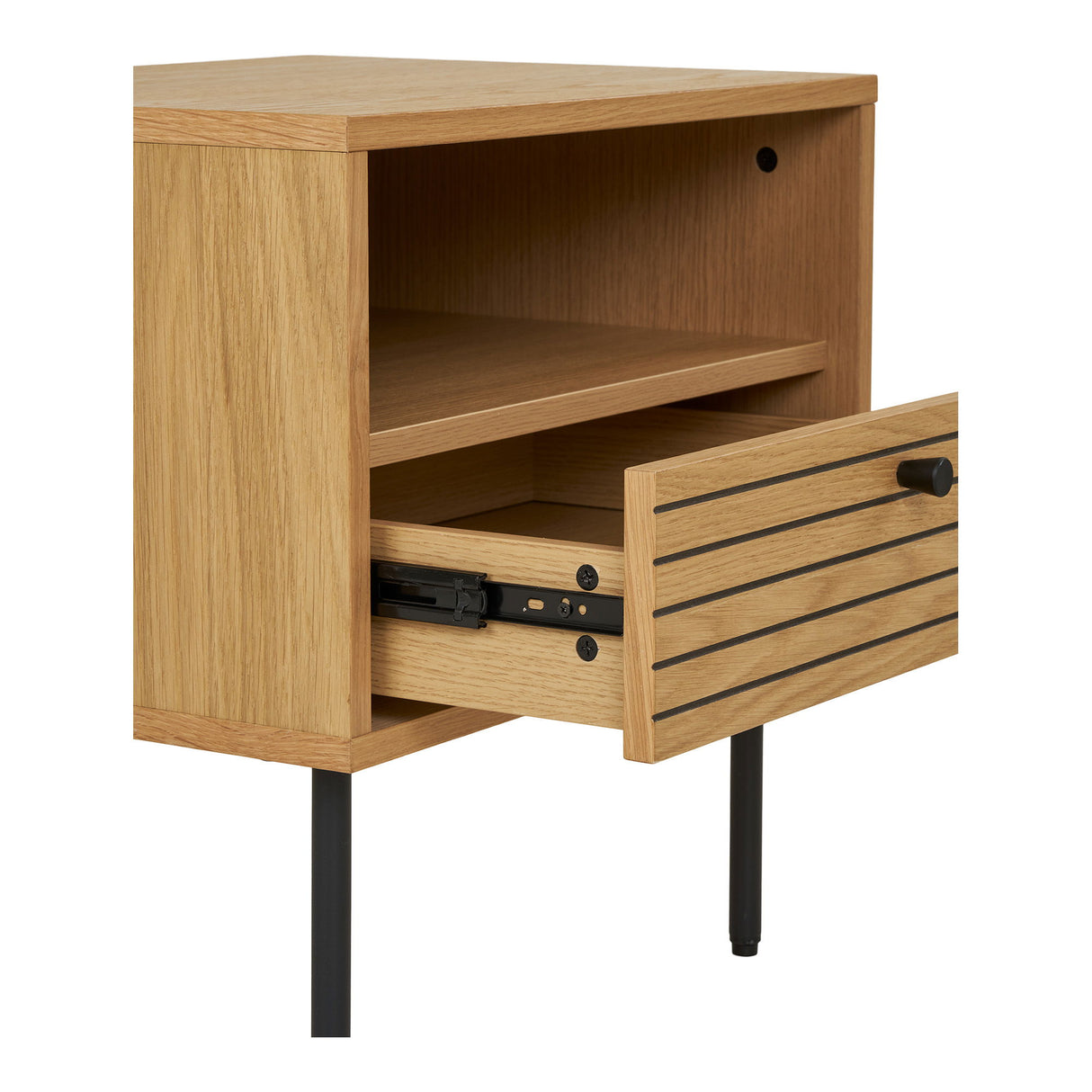 Beistelltisch – Eichenfurnier, Integrierte Schublade, 50 cm Höhe - Kyoto | House Nordic