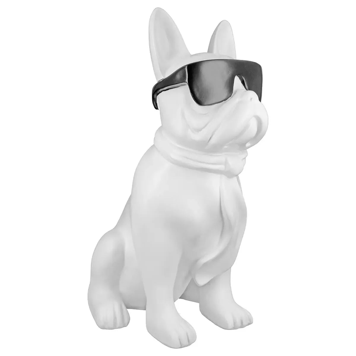 Dekofigur – Weiße Bulldogge, Schwarzer Akzent, Höhe 35 cm - Cool Dog | Gilde