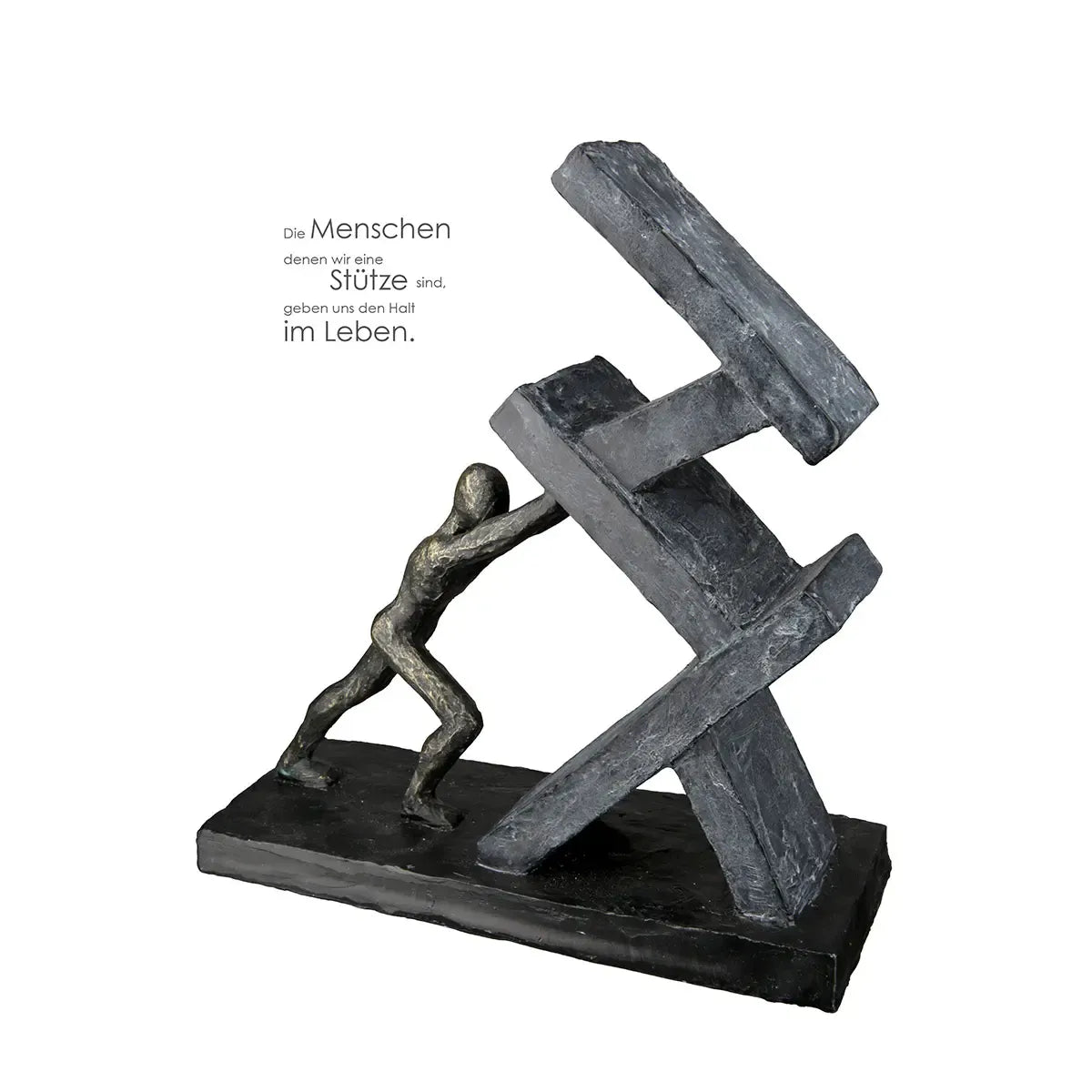 Skulptur – Antikes Finish, Bronzefarbener Akzent, Stützendes Motiv - Holding | Gilde