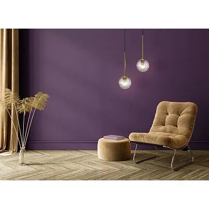 Pendant lamp with transparent moiré glass sphere and brass finish in modern design – Ligero | Maytoni