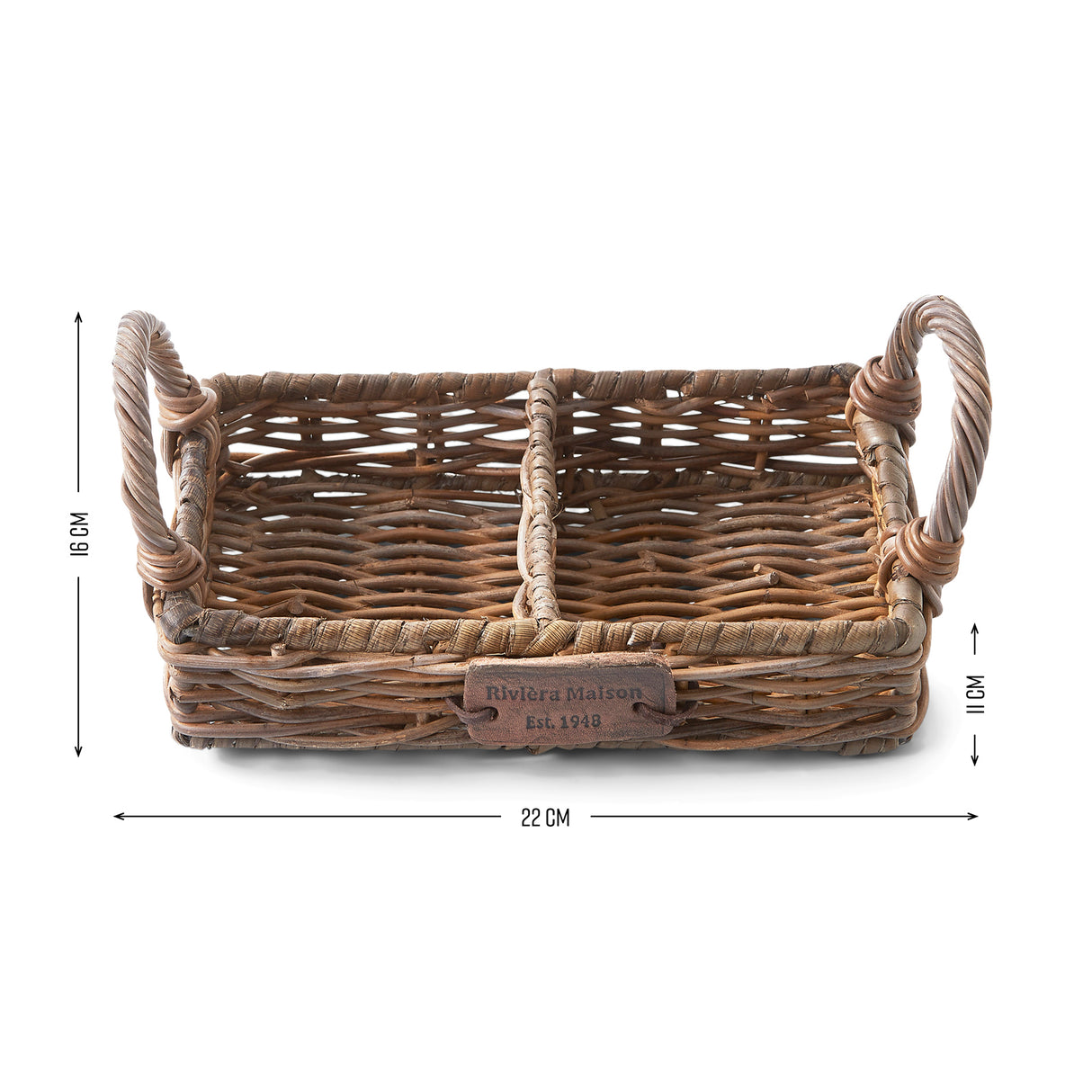 Tablett Handgeflochtenes Rattan mit 2 - Fächern – Soap Tray | Rivièra Maison - Esszett Luxury | Stilvolles Wohnen mit Charakter