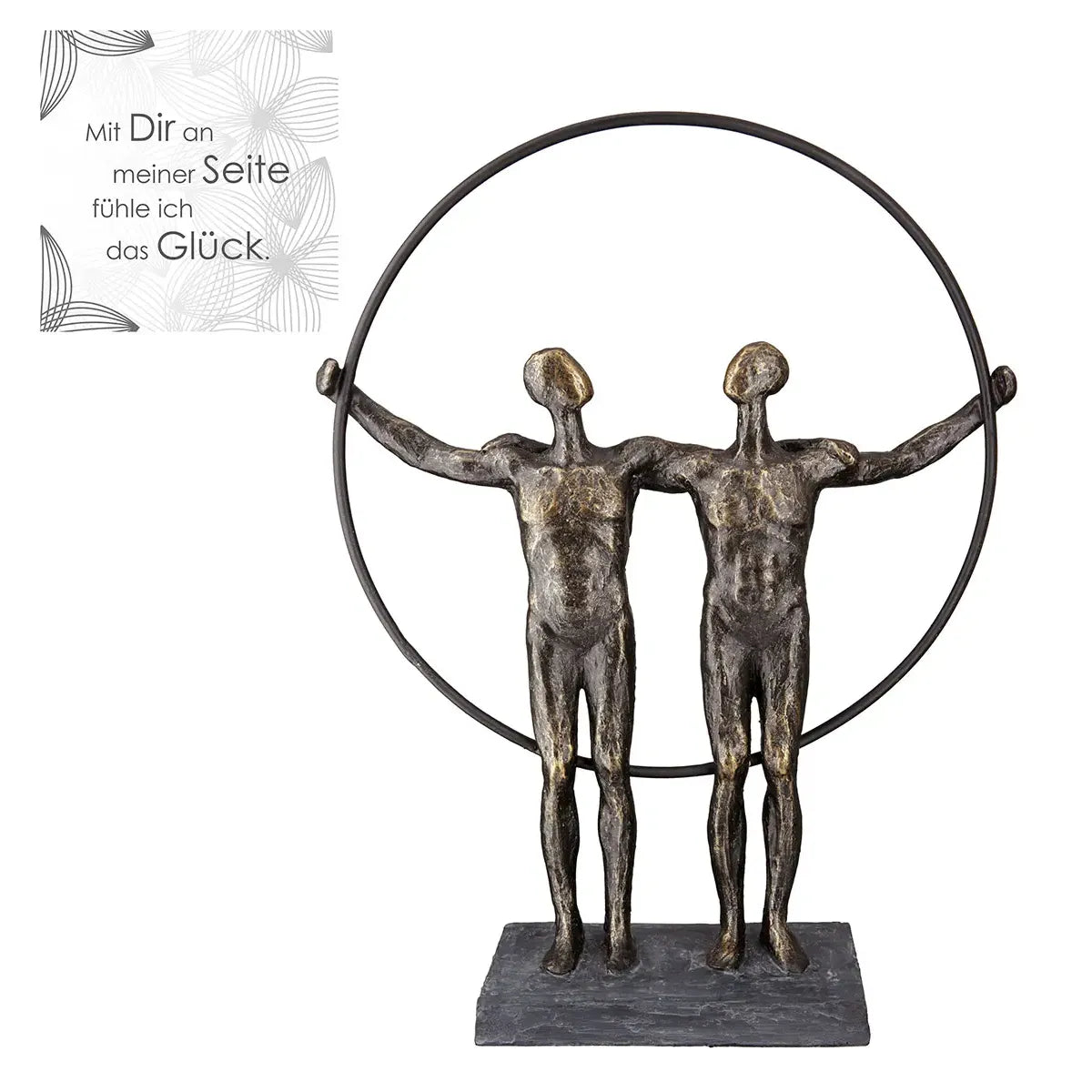 Skulptur – Antikes Finish, Bronzefarbene Oberfläche, Paarmotiv, 35,5 cm - Two Men | Gilde