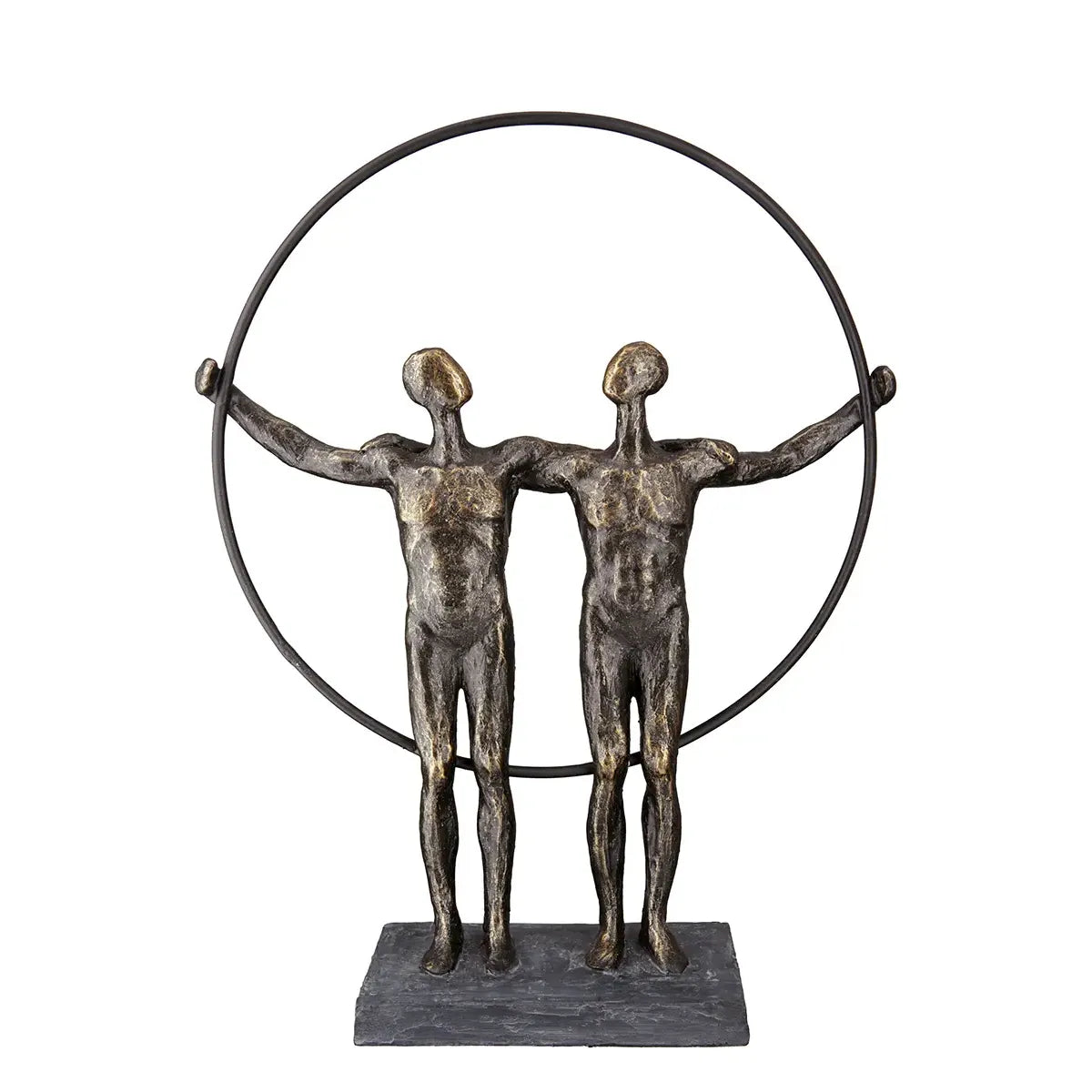 Skulptur – Antikes Finish, Bronzefarbene Oberfläche, Paarmotiv, 35,5 cm - Two Men | Gilde
