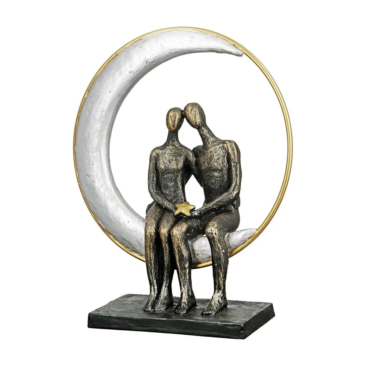 Skulptur – Antikes Finish, Bronzefarbene Oberfläche, Paarmotiv, 29 cm - Moonlight | Gilde