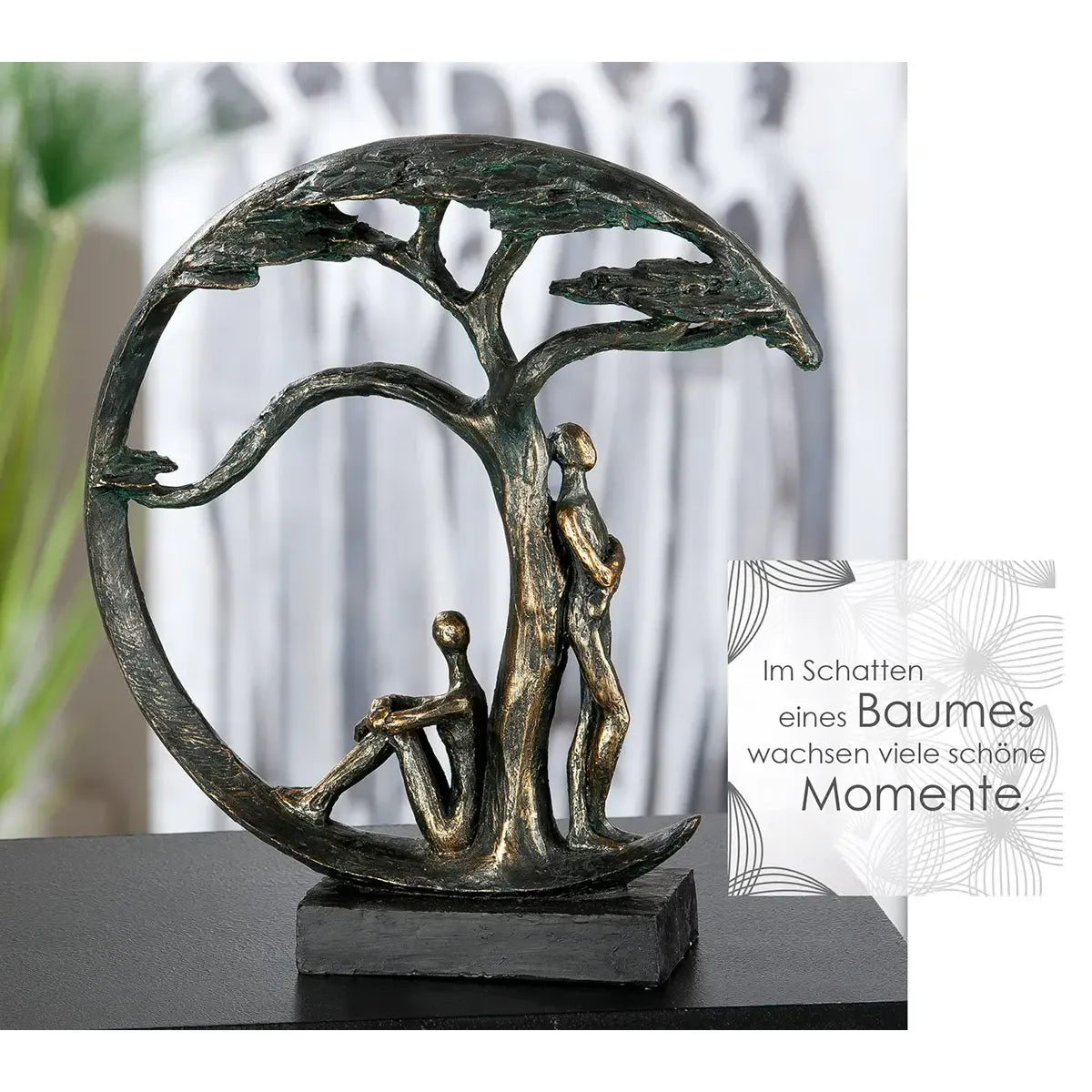 Skulptur – Antikes Finish, Bronzefarbene Oberfläche, Paarmotiv, 32 cm - Shadow | Gilde