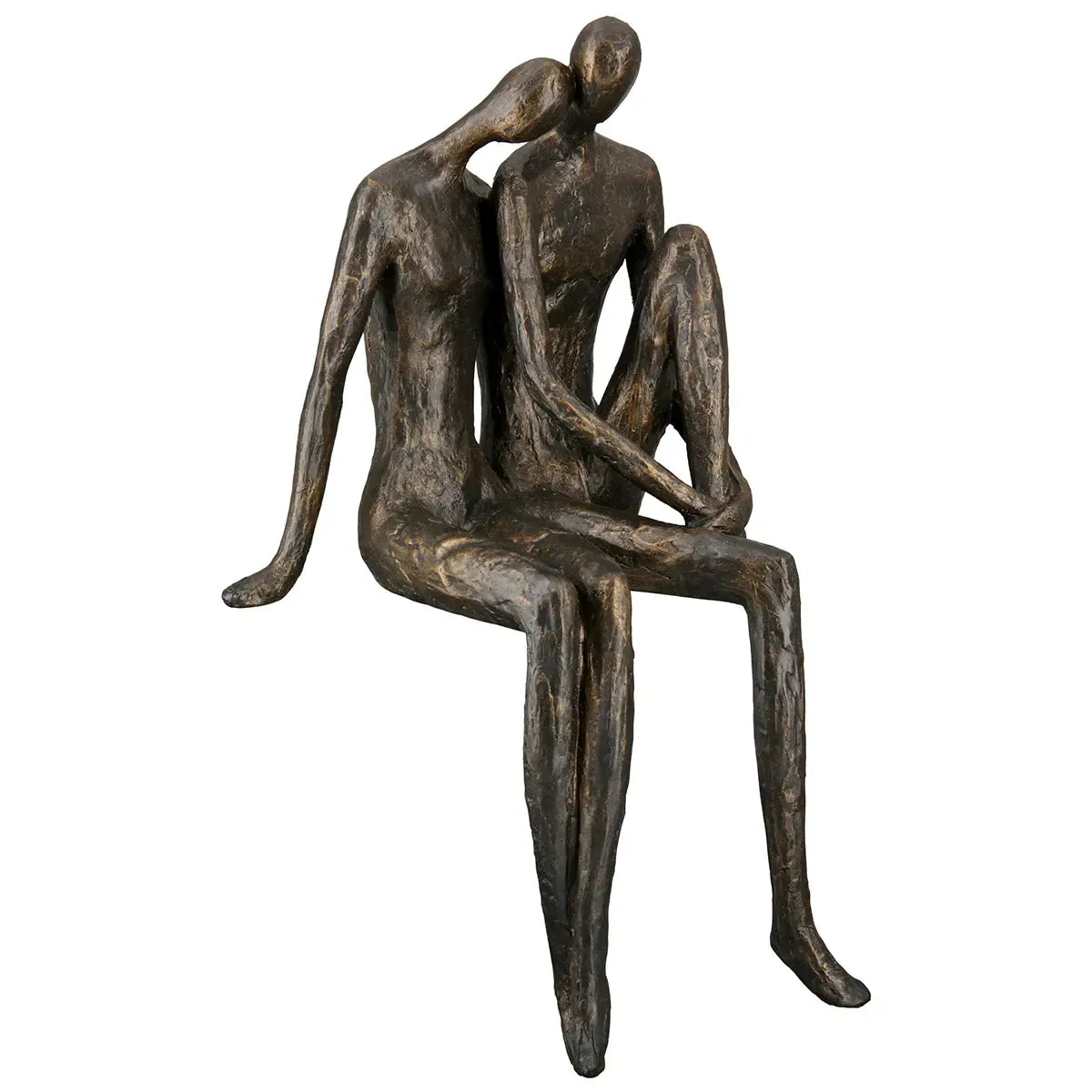Dekofigur – Antikes Finish, Bronzefarbene Oberfläche, Paarmotiv, 35 cm - Couple | Gilde