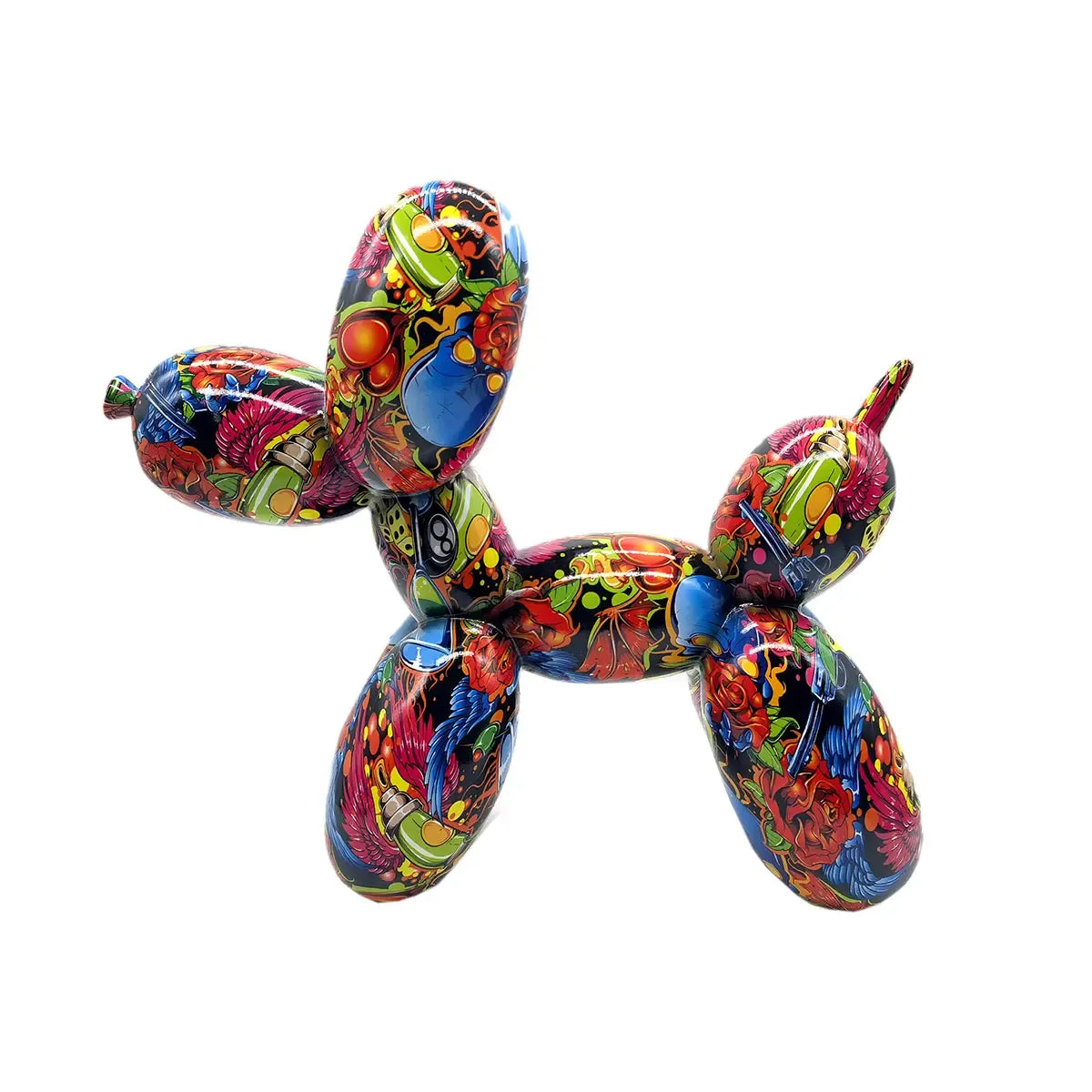 Dekofigur – Mehrfarbiges Graffiti, Ballonhundmotiv, Kunstharzmaterial, 25 cm - Street Art | Gilde