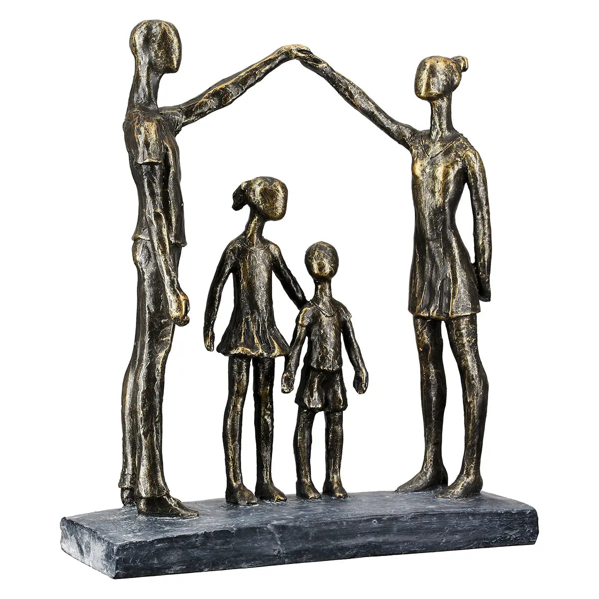 Skulptur – Antikes Finish, Bronzene Optik, Familiäres Motiv, 30 cm - Schützende Hände | Gilde