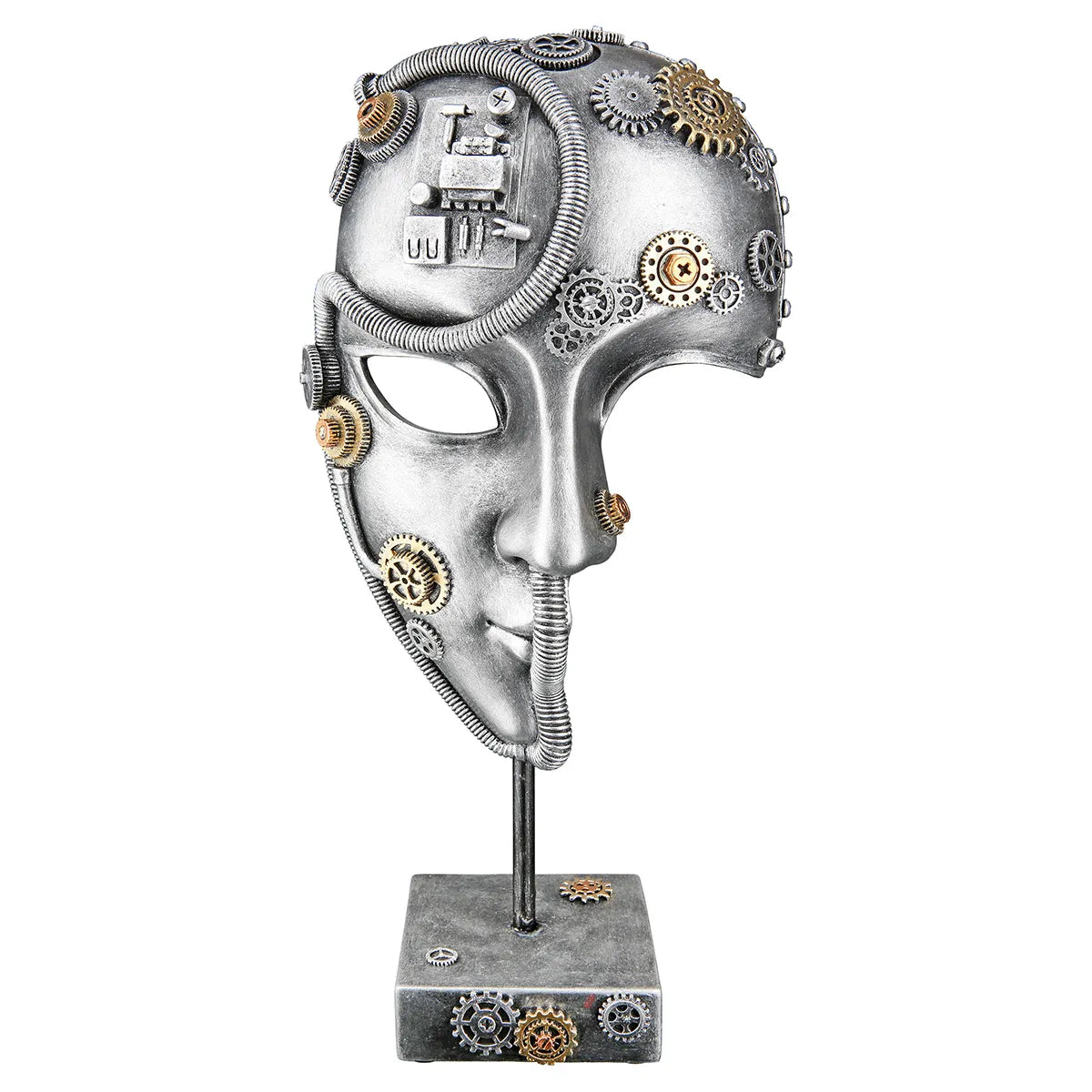Skulptur – Steampunk Design, Antik Finish, Kunstharz Figur - Steampunk Face | Gilde