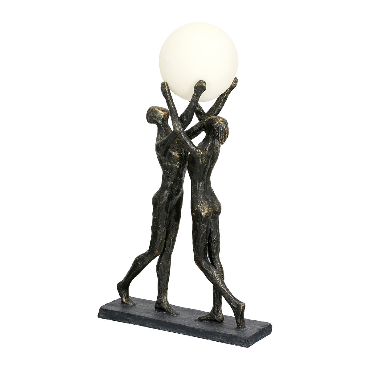Tischleuchte – LED Kugel, Bronze Optik, Paar Motiv - Hold the Light | Gilde