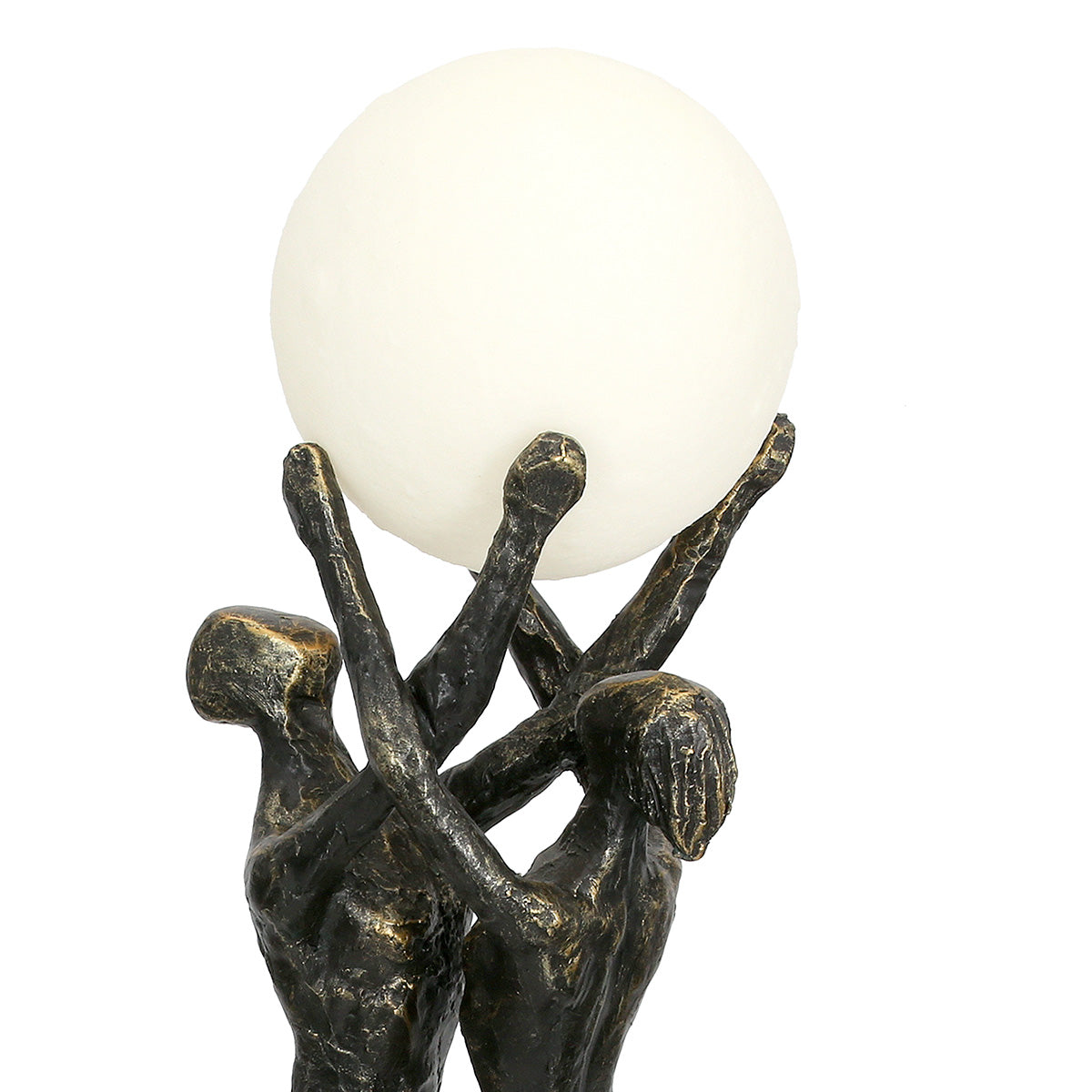 Tischleuchte – LED Kugel, Bronze Optik, Paar Motiv - Hold the Light | Gilde