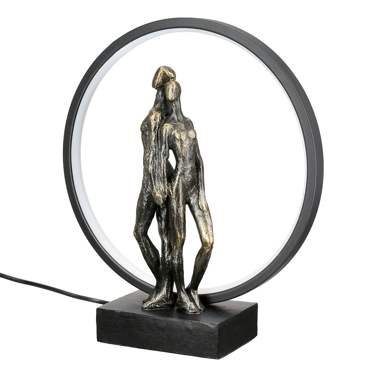 Tischleuchte – Bronze Optik, Paar Motiv, LED Beleuchtung - Herzleuchten | Gilde