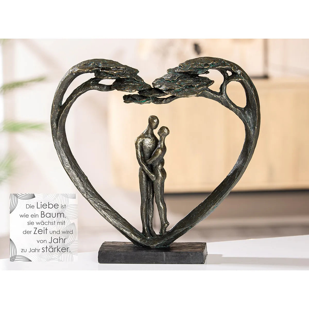Skulptur – Herz Design, Antik Finish, Bronze Optik - Love Tree | Gilde