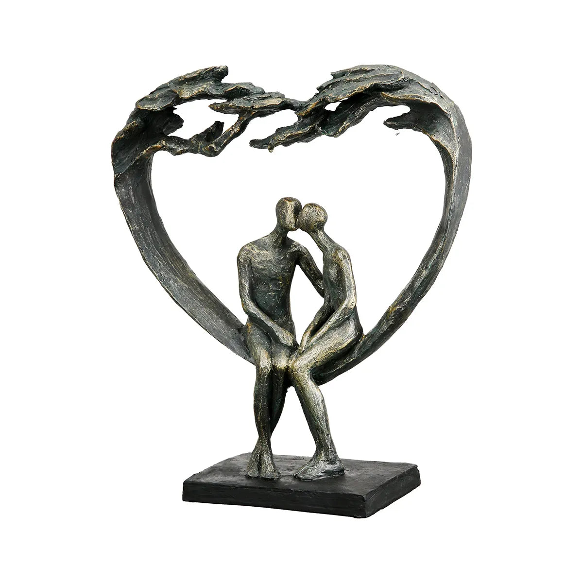 Skulptur – Herz Design, Paar Motiv, Antik Finish - Kiss under Tree | Gilde