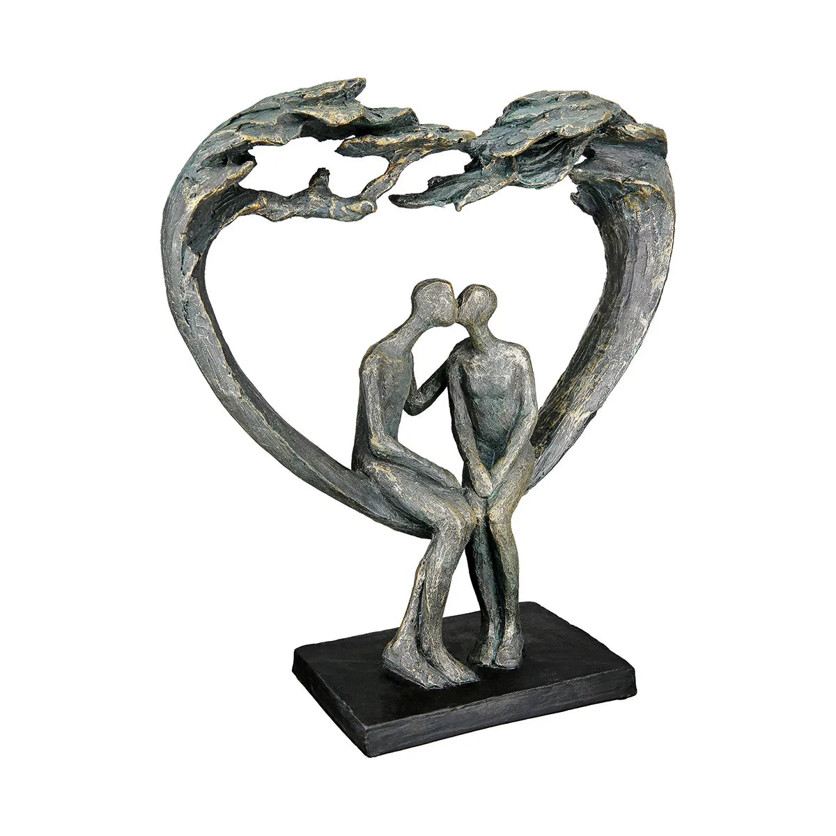 Skulptur – Herz Design, Paar Motiv, Antik Finish - Kiss under Tree | Gilde