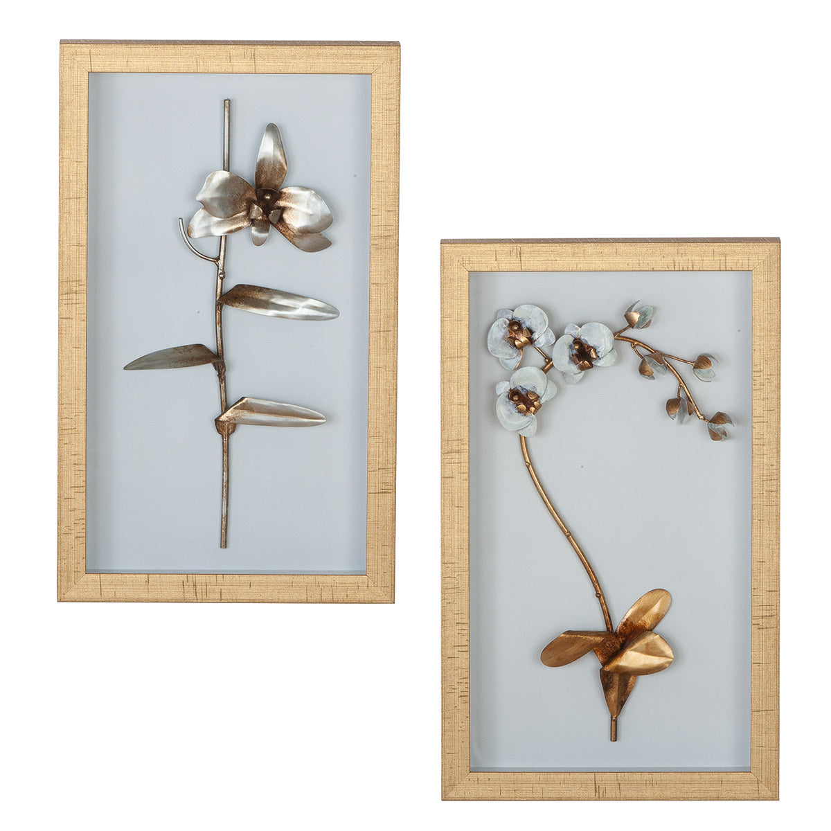 Wandbild – Blumen Motiv, Glas Design, Gold Rahmen - Fiore | Gilde