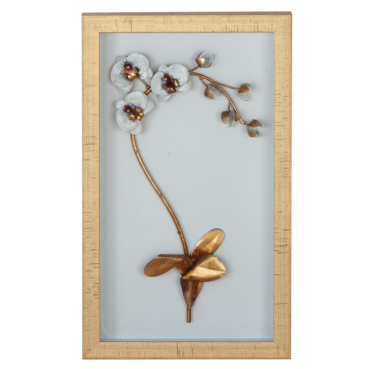 Wandbild – Blumen Motiv, Glas Design, Gold Rahmen - Fiore | Gilde