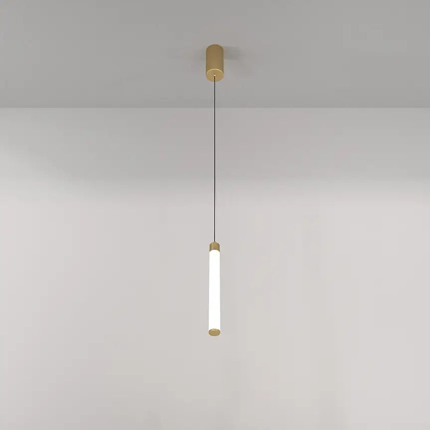 Pendant lamp Matte gold aluminum housing with white acrylic diffuser and integrated LED – Arc | Maytoni