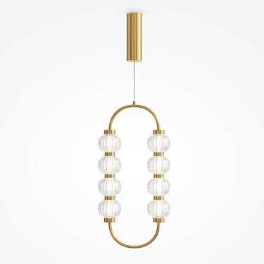 Pendelleuchte Goldfarbener Metallrahmen Gerillte Glaskugeln LED 16 W 3000 K – Amulet | Maytoni - Esszett Luxury | Stilvolles Wohnen mit Charakter