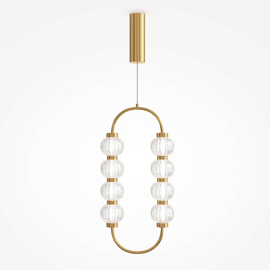 Pendelleuchte Goldfarbener Metallrahmen Gerillte Glaskugeln LED 16 W 3000 K – Amulet | Maytoni - Esszett Luxury | Stilvolles Wohnen mit Charakter
