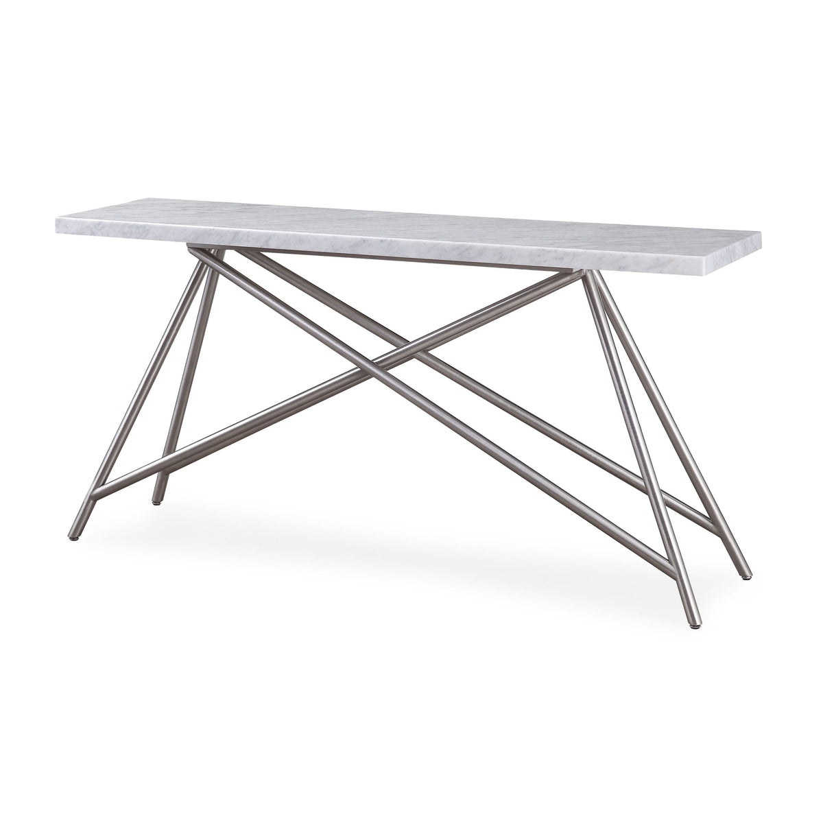 Konsolentisch – Carrara Marmor, Edelstahl Gestell, Gehrungskante Design, 78 cm Höhe - Coral | Modus Furniture International