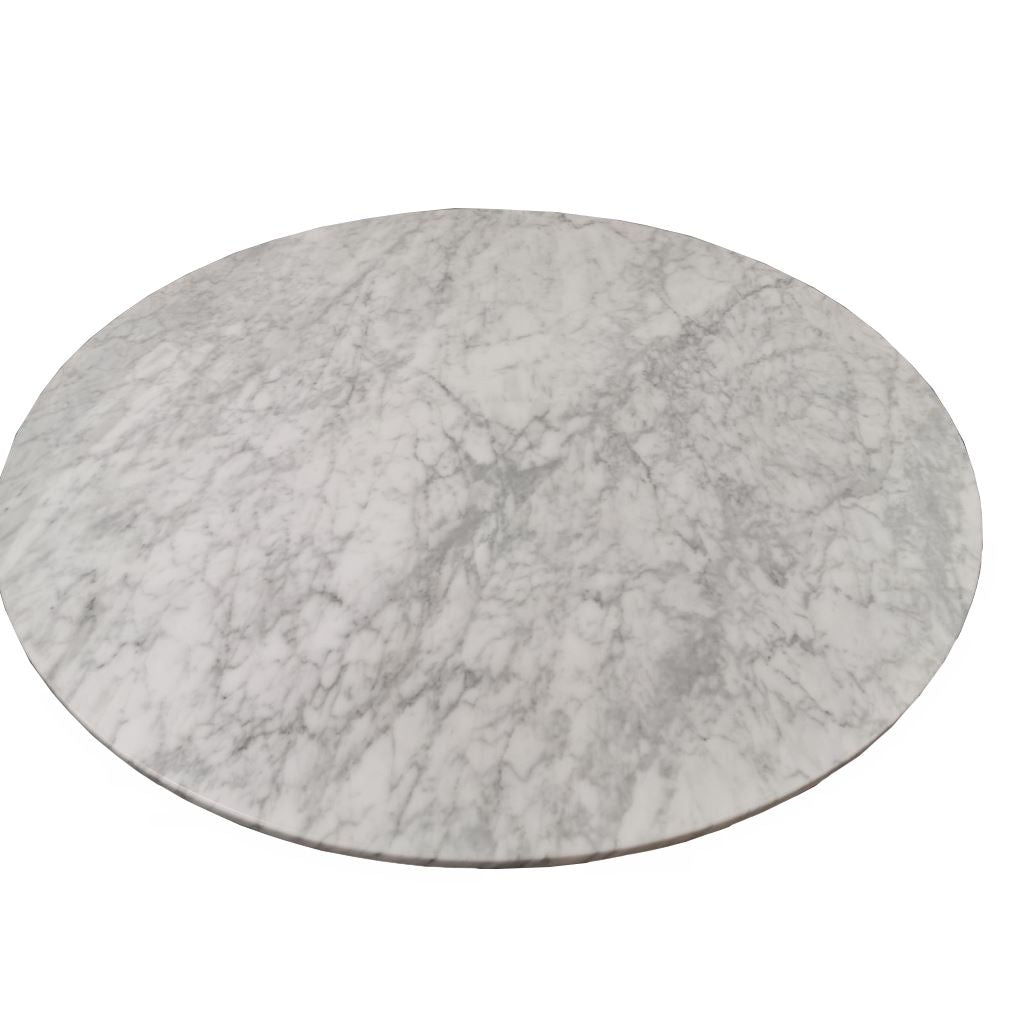 Esszimmertisch – Carrara Marmor, Edelstahl Gestell, Runde Form,76 cm Höhe - Coral | Modus Furniture International