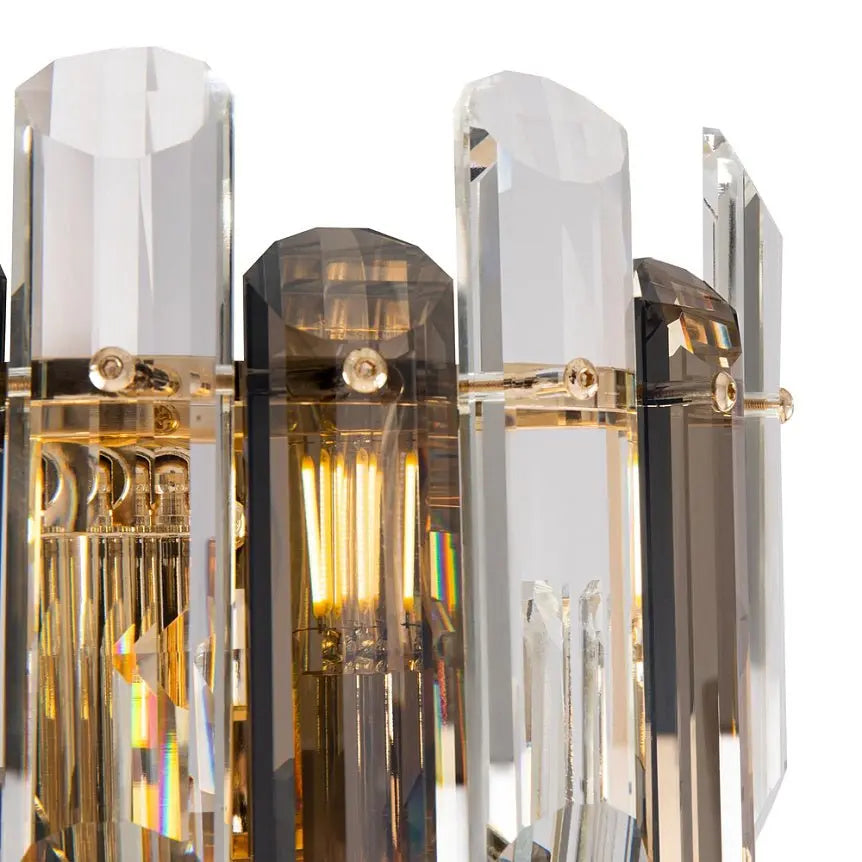 Wall Light with Crystal Ribbed Glass and Gold Finish – Flare | Maytoni