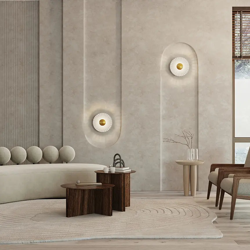 Wall light Brushed brass, glass shade, integrated LED - Fiore | Maytoni