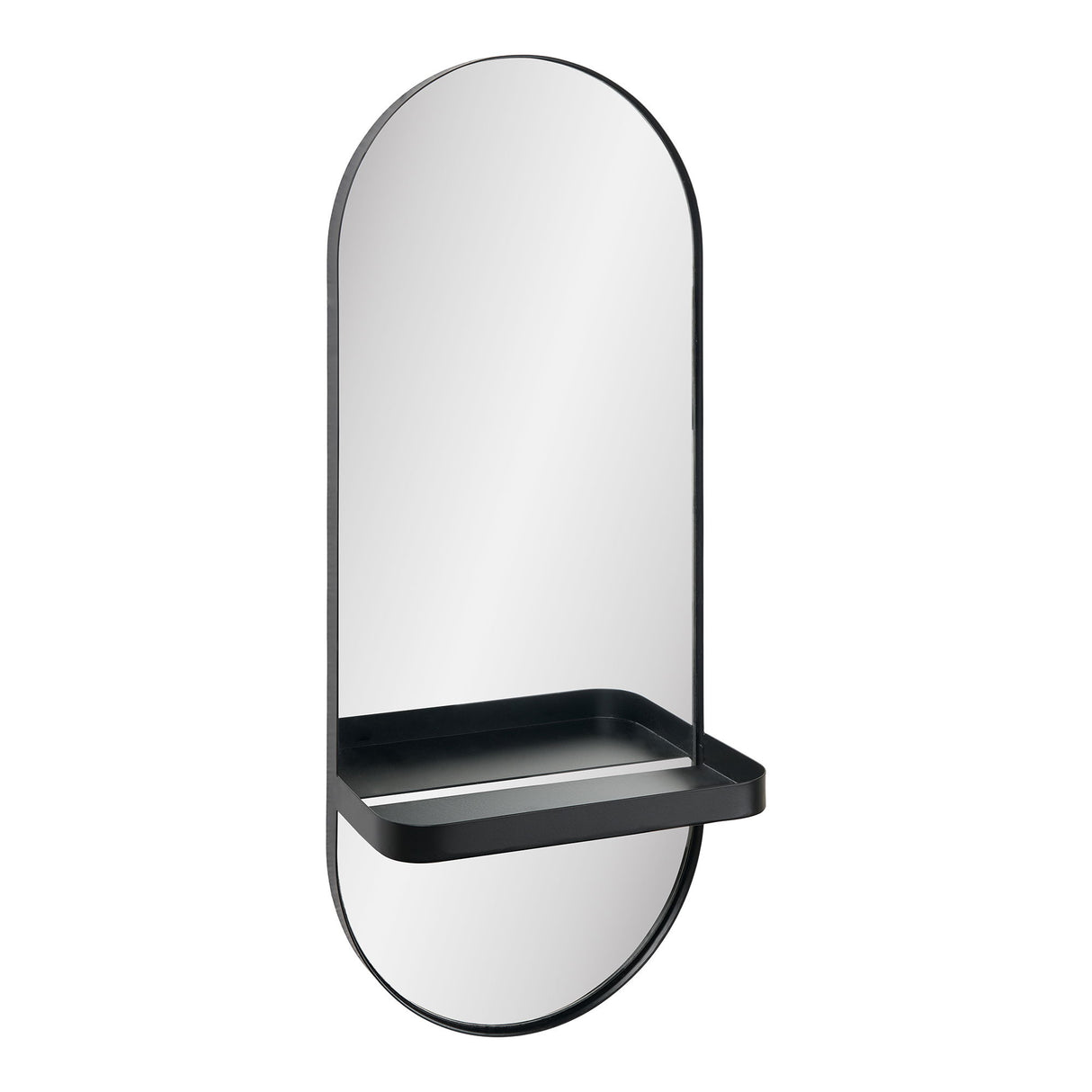 Wandspiegel – Schwarzes Metall, Ablagefach, Glasfläche - Olbia | House Nordic