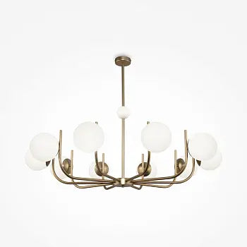 Pendant luminaire with 10 E14 sockets and elegant brass finish – Rendez-vous | Maytoni