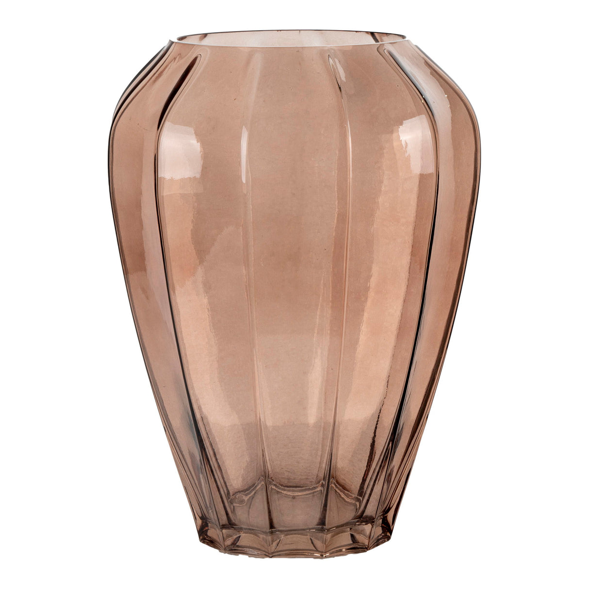 Vase – Braunes Glas, Facettierte Oberfläche, 29 cm Höhe | House Nordic