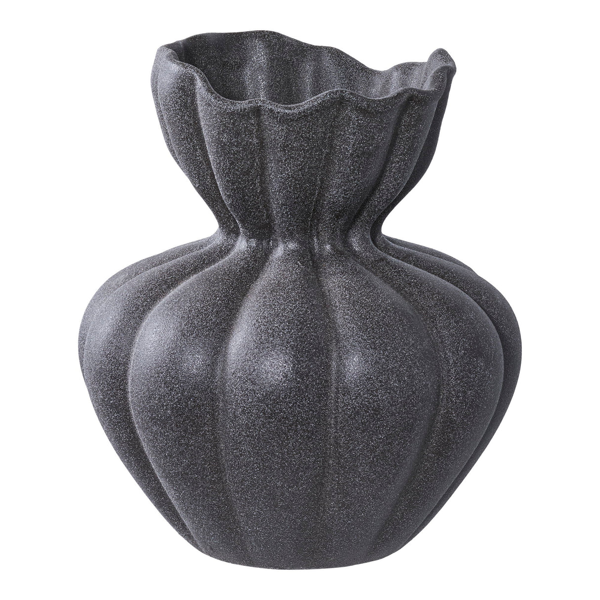 Vase – Keramikmaterial, Mattes Schwarz, 19 cm Höhe - Basma | House Nordic