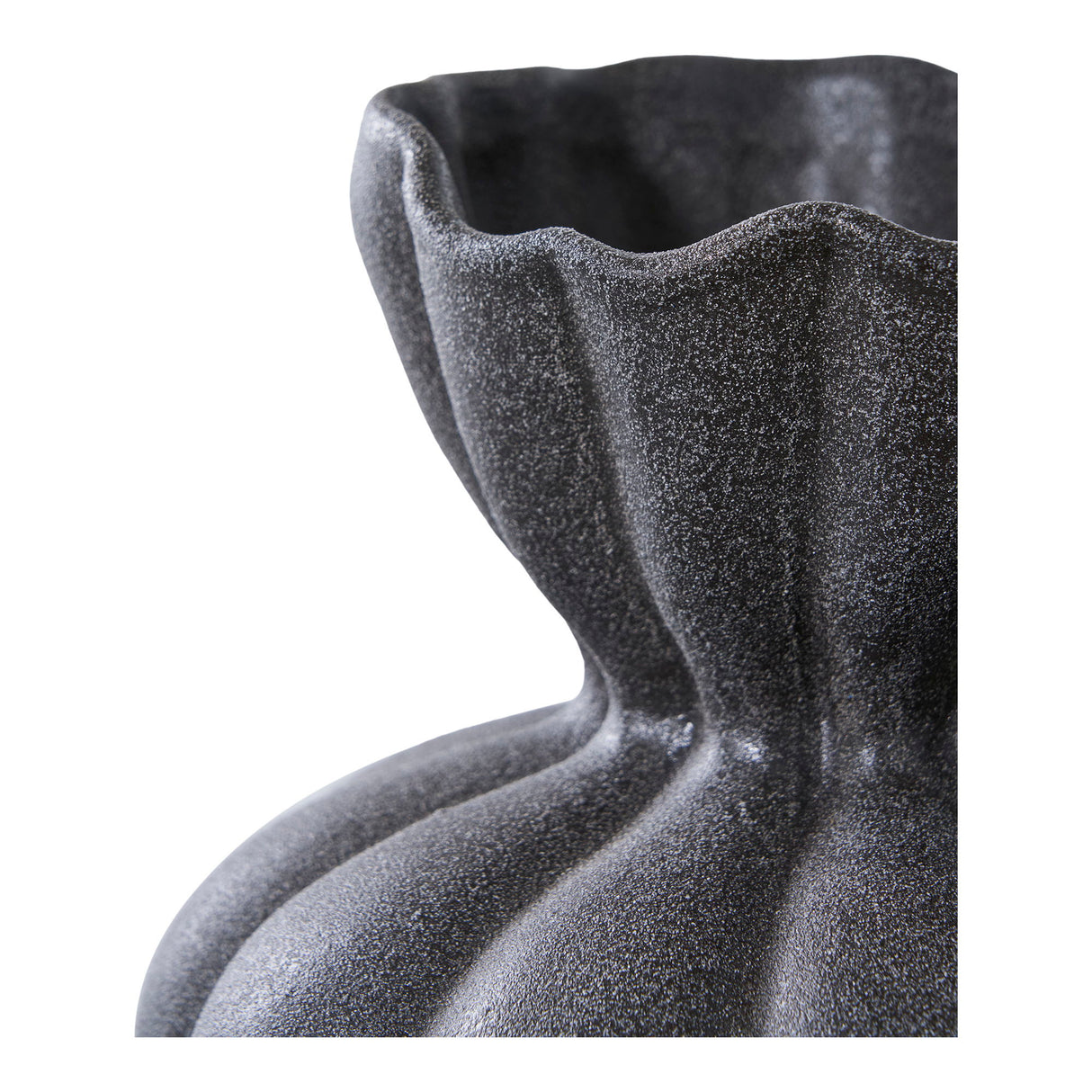 Vase – Keramikmaterial, Mattes Schwarz, 19 cm Höhe - Basma | House Nordic