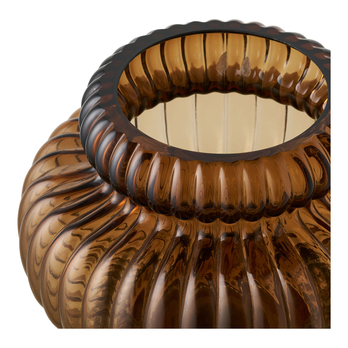 Vase – Mundgeblasenes Glas, Rauchbraune Farbe, 20 cm Durchmesser | House Nordic