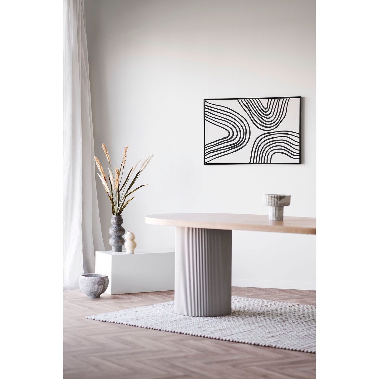 Vase – Keramikmaterial, Beige Farbe, 19,5 cm Höhe | House Nordic