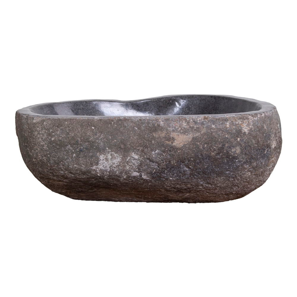 Waschbecken - Naturstein, Dunkle Steinoptik, 15 cm Höhe - Donau | House Nordic