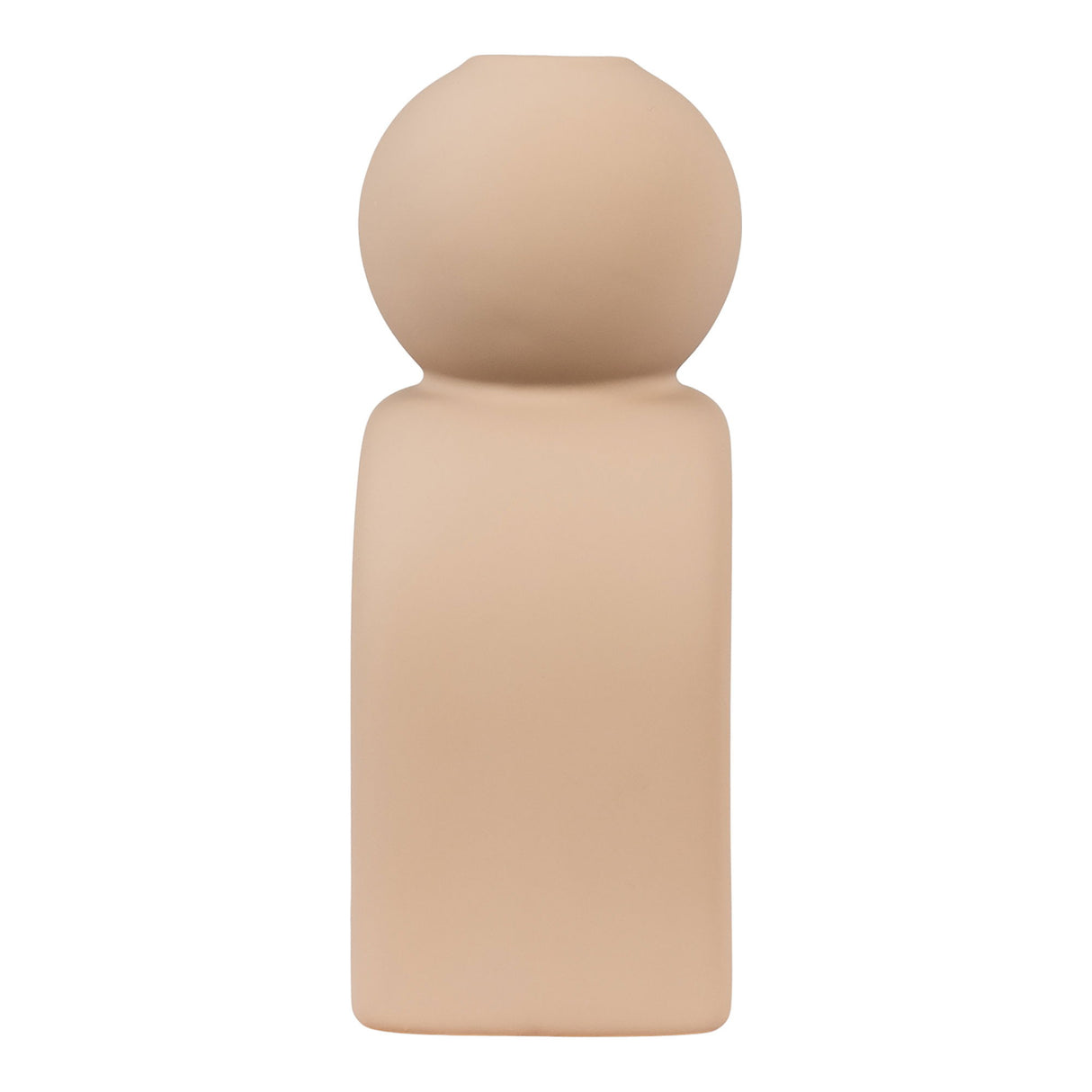Kerzenständer – Braunes Steinzeug, skulpturale Bogenform, 17 cm hoch - Candle Holder | House Nordic