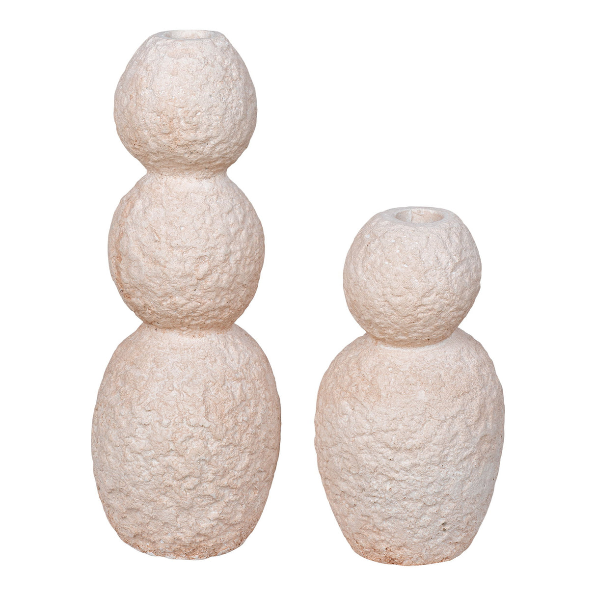 Kerzenständer – Zementstruktur, Naturbeige, skulpturale Form | House Nordic