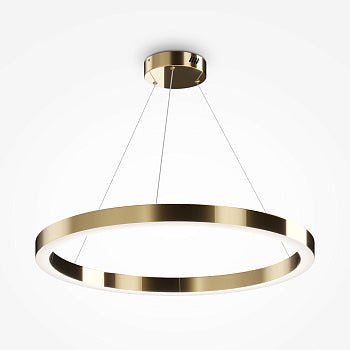 Pendelleuchte Messingfarbenes Edelstahl Acryl - Elemente Ringförmiges Design – Saturno | Maytoni - Esszett Luxury | Stilvolles Wohnen mit Charakter
