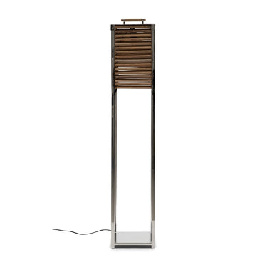 Stehlampe Silber mit Aluminiumrahmen und naturbraunen Holzlamellen 2 – Ocean Cay Shutters | Rivièra Maison - Esszett Luxury | Stilvolles Wohnen mit Charakter