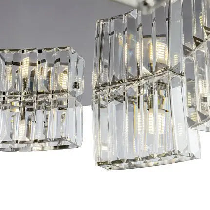 Pendant lamp with chrome finish, asymmetrical design, and 9 × G9 sockets made of stainless steel – Colline | Maytoni